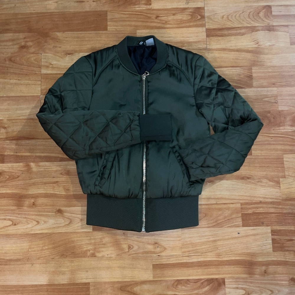 Green Satin BomberJacket